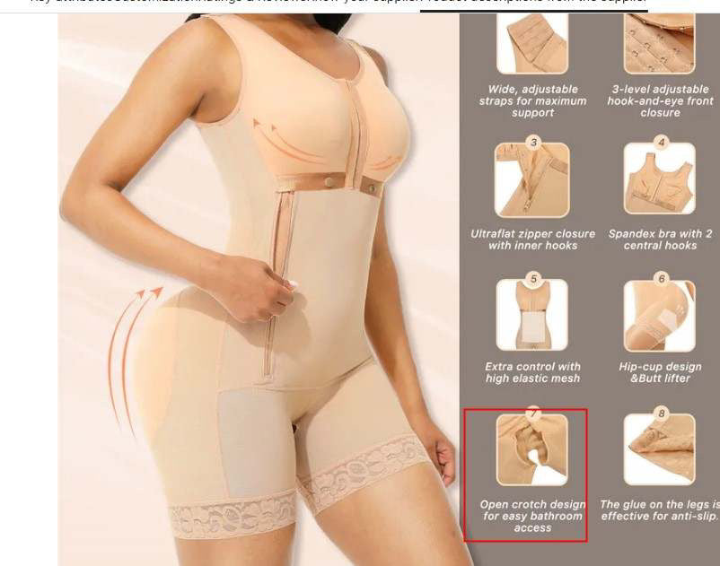 Chloe Faja - liposuction full body shaper with side zip